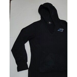 (#C) Pro Line Carolina Panthers Hoodie Size Women's XL Black  V-NECK